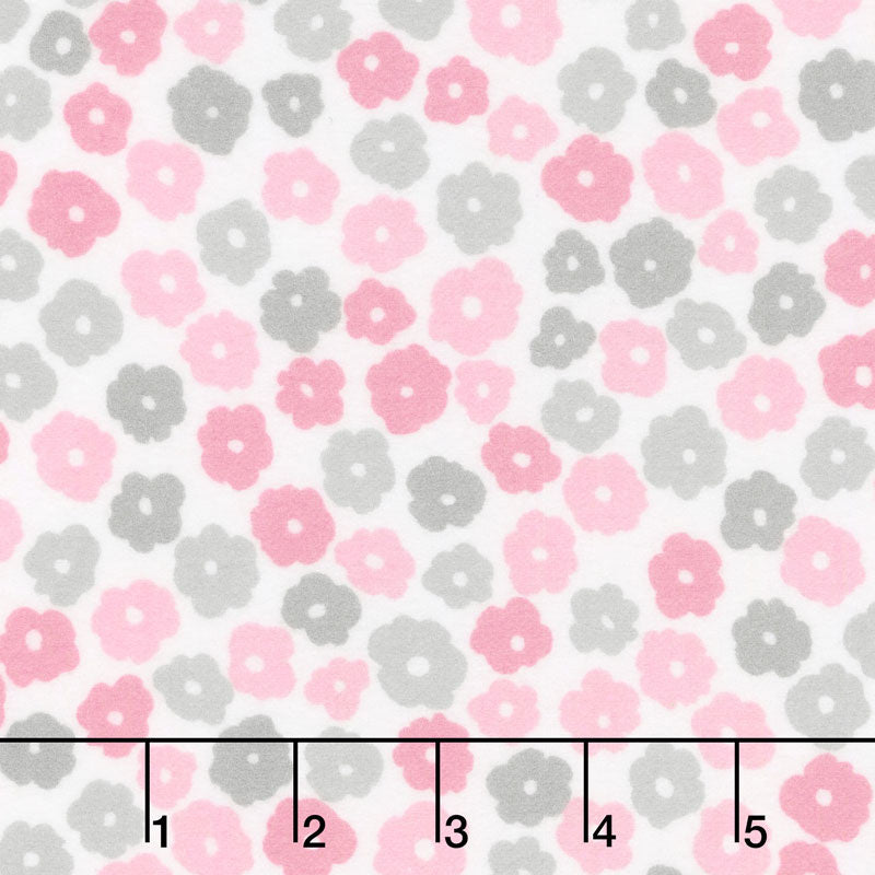 Cozy Cotton Flannels - Pink Flowers Yardage Primary Image