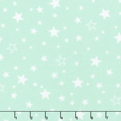 Cozy Cotton Flannels - Stars Seafoam Yardage