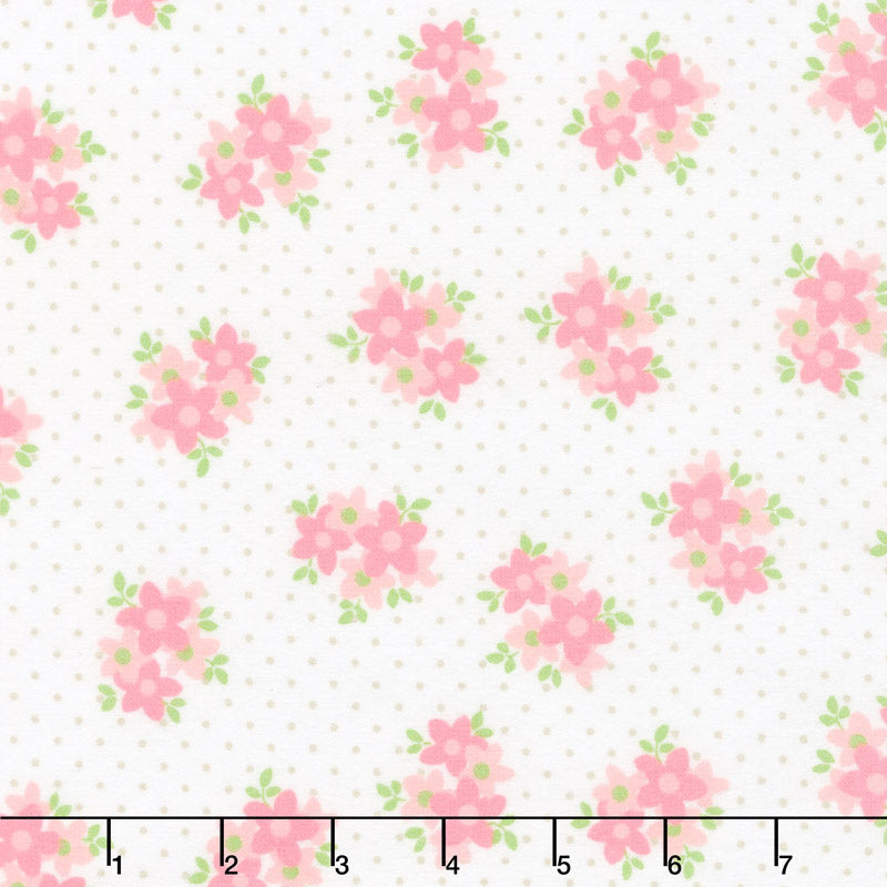 Cozy Cotton Flannels - Sweet Flowers Pink Yardage Primary Image