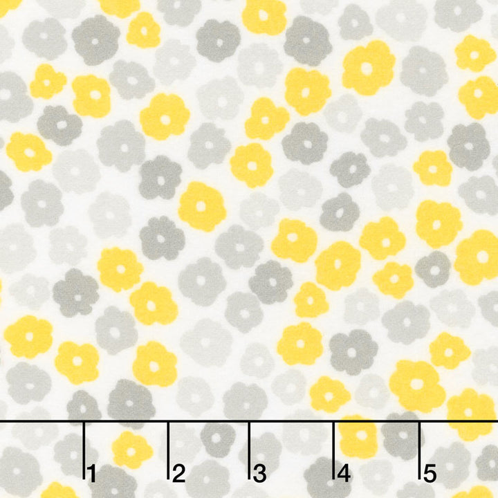 Cozy Cotton Flannels - Yellow Flowers Yardage Primary Image