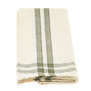 Cream Towel with Sage Stripes