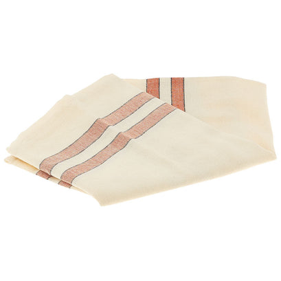 Cream Towel with Terra Cotta Stripes