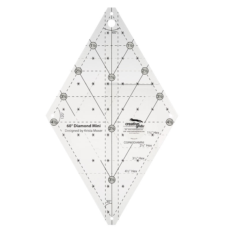 Diamond Back Ruler Creative Grids 60 Degree Mini Diamond Ruler