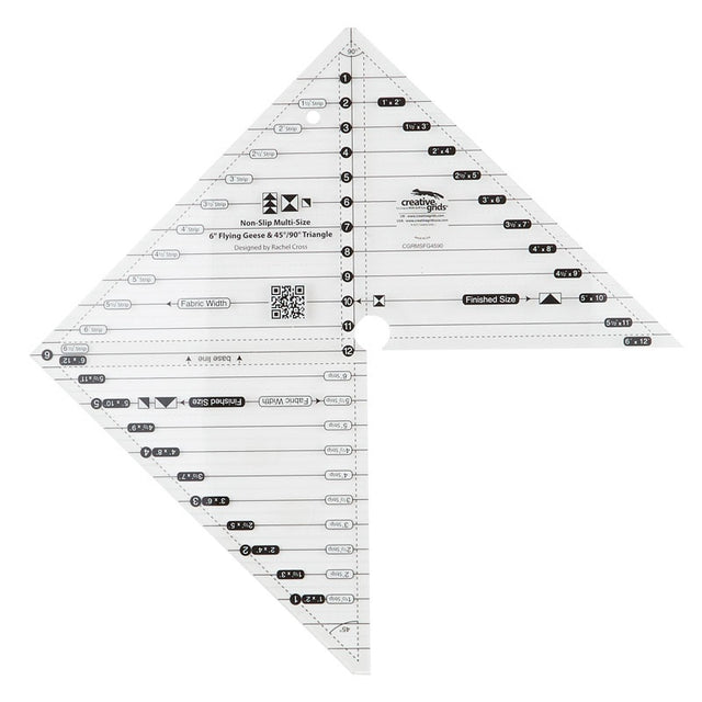 Creative Grids® 6" Flying Geese & 45/90 Degree Triangle Ruler