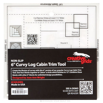 Creative Grids Curvy Log Cabin Trim Tool 6" Finished Blocks