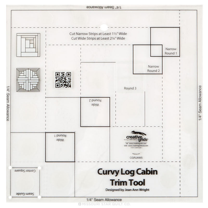 Creative Grids Curvy Log Cabin Trim Tool 8" Finished Blocks