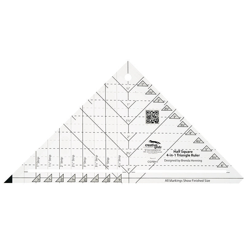 Creative Grids® Half-Square 4-in-1 Triangle Ruler