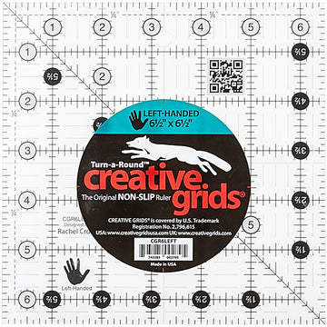 Creative Grids Left Handed Quilt Ruler - 6 1/2" Square Alternative View #1