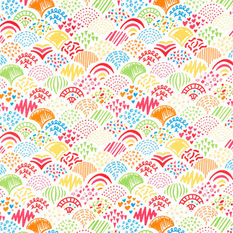 Creativity Glows - Doodles for Days Cloud Rainbow Yardage
