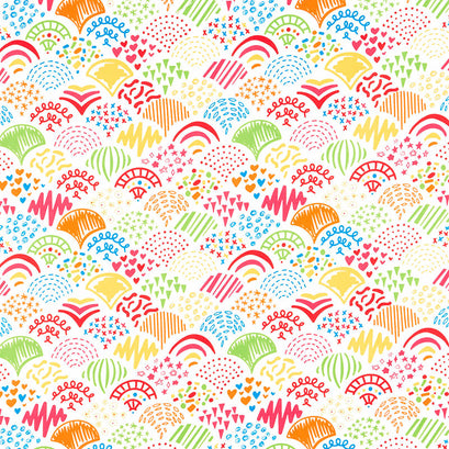 Creativity Glows - Doodles for Days Cloud Rainbow Yardage
