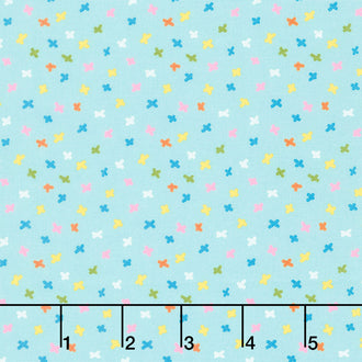 Creativity Glows - X Marks the Spot Aqua Sky Yardage