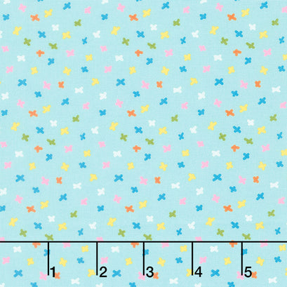 Creativity Glows - X Marks the Spot Aqua Sky Yardage