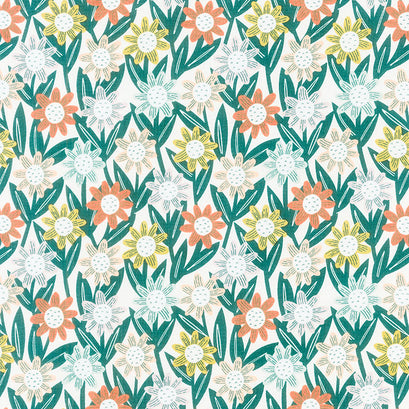 Creatures Great and Small - Colorful Blooms Multi Yardage