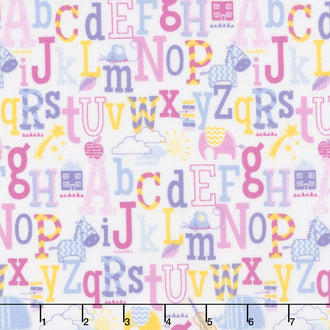 Cubby Bear Flannel - ABC's Pink Yardage