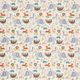 Cubby Bear Flannel - Jungle Friends Tan Yardage