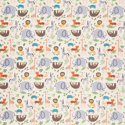 Cubby Bear Flannel - Jungle Friends Tan Yardage