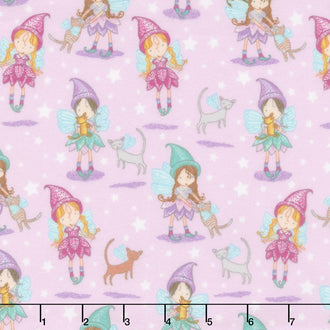 Cubby Bear Flannel - Kitten Tales Pink Yardage