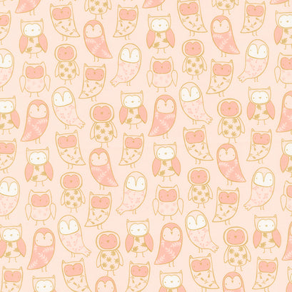 Cubby Bear Flannel - Night Night Blush Yardage