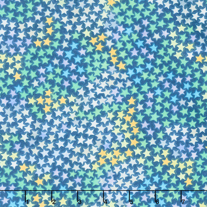 Cubby Bear Flannel - Star Clusters Dark Blue Yardage