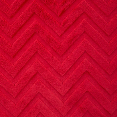 Cuddle® Embossed Chevron - Red 60" Minky Yardage