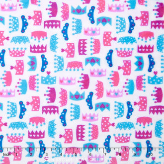 Cuddle® Prints - Crowns Snow 60" Minky Yardage