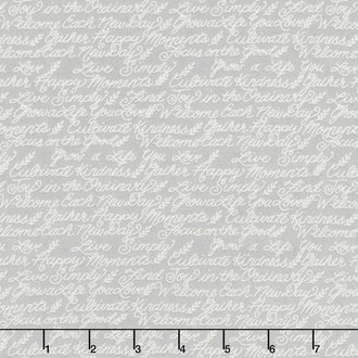 Cultivate Kindness - Farmhouse Phrases Galvanized Grey Yardage