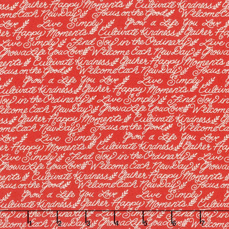 Cultivate Kindness - Farmhouse Phrases Truck Red Yardage