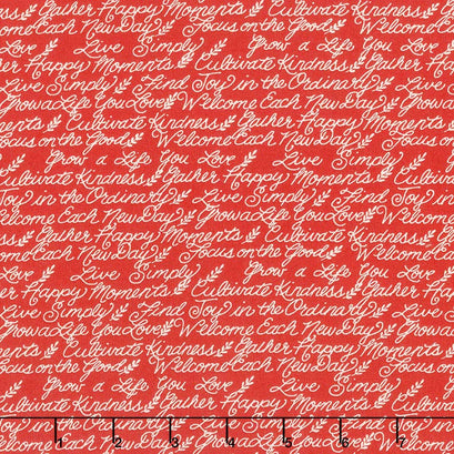 Cultivate Kindness - Farmhouse Phrases Truck Red Yardage