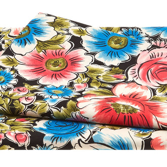 Curio Cabinet - Packed Floral Black 2 Yard Cut