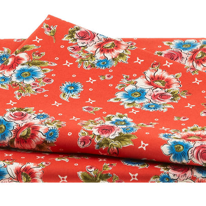 Curio Cabinet - Spaced Floral Red 2 Yard Cut