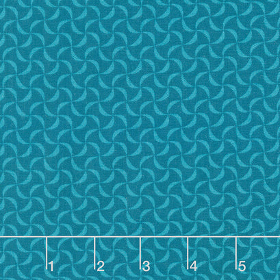 Polar Bear Attitude - Petite Pinwheels Teal Yardage