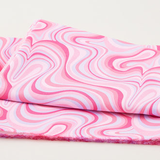 Chasing Rainbows - Wavy Geometric Pink 2 Yard Cut