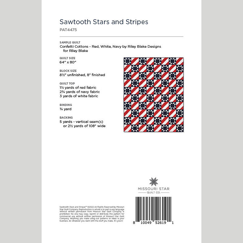 Digital Download - Sawtooth Stars and Stripes Quilt Pattern by Missouri Star Alternative View #1