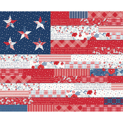 Land of the Brave - Patchwork Flag Multi Panel