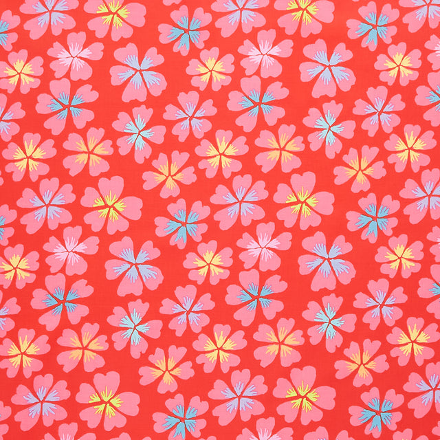 Kaffe Fassett Collective - February 2024 - Bright ColorwayPetals - Red Yardage Primary Image
