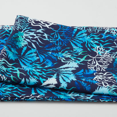 Fanciful Sea Life - Twirling Seaweed Navy 2 Yard Cut