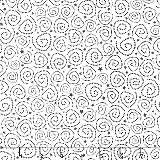 Beggars Night Buddies - Spirals and Stars White Yardage
