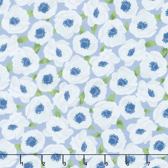 Sabrina - Anemones Cornflower Yardage