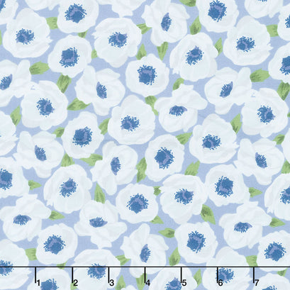 Sabrina - Anemones Cornflower Yardage