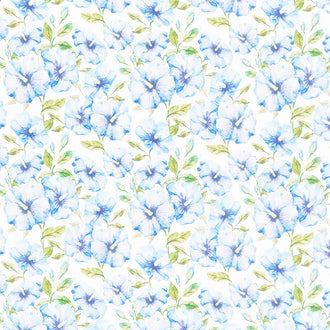 Periwinkle Spring - Hibiscus Periwinkle Digitally Printed Yardage