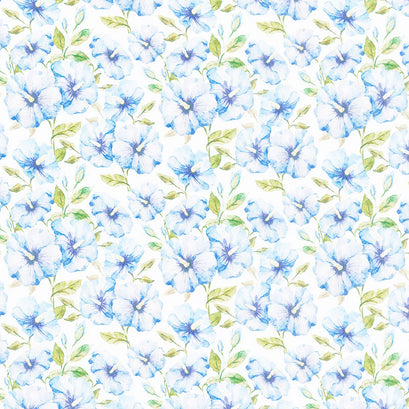 Periwinkle Spring - Hibiscus Periwinkle Digitally Printed Yardage