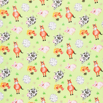 Coloring on the Farm - Animals Green Yardage