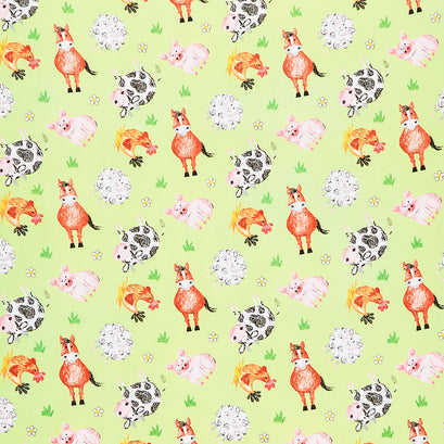 Coloring on the Farm - Animals Green Yardage