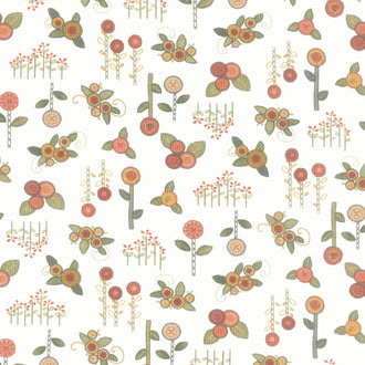 Home Sweet Home - Small Appliqué Flowers Cream Yardage