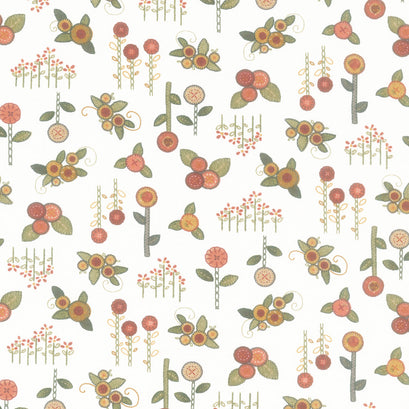 Home Sweet Home - Small Appliqué Flowers Cream Yardage