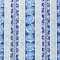 Holiday Flourish Blue - Stripes Blue Metallic Yardage Primary Image