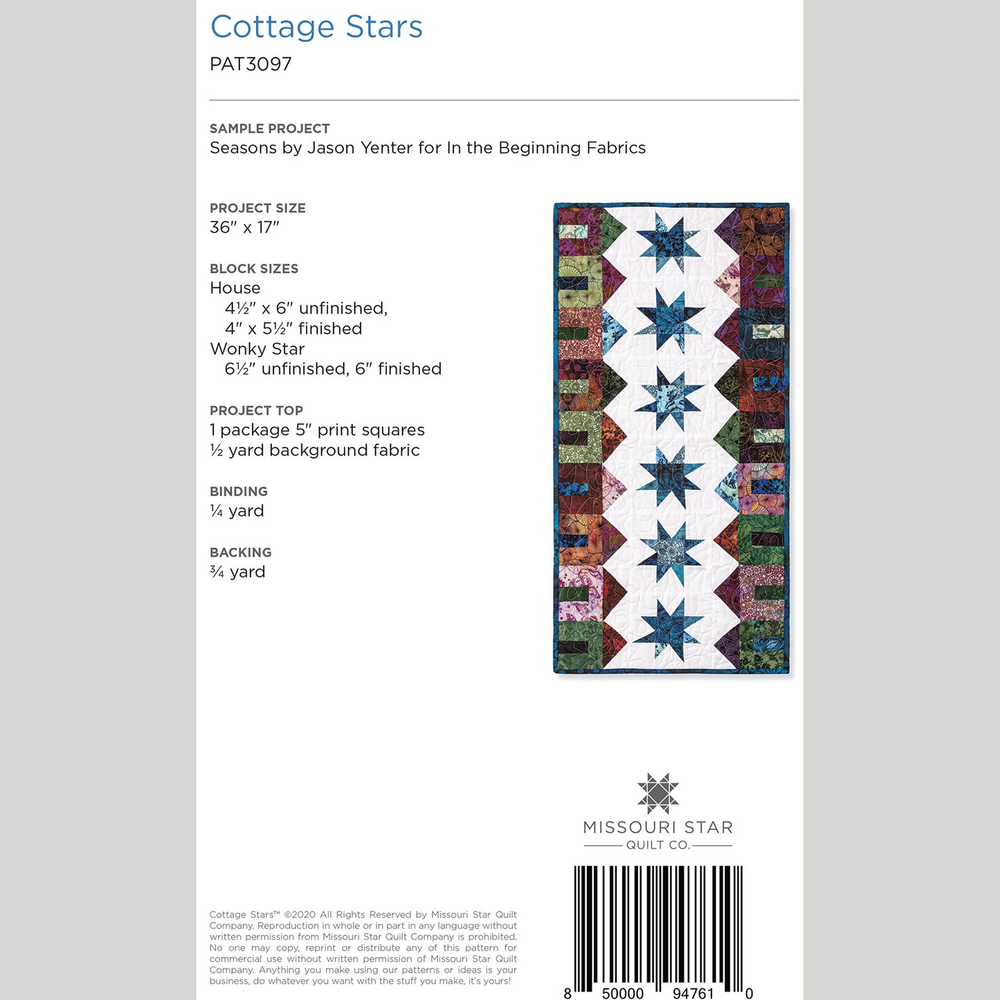 Digital Download - Cottage Stars Table Pattern by Missouri Star Alternative View #1