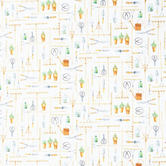 Plant with Love - Tools and Rakes White Multi Yardage