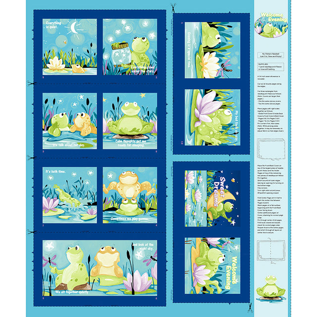 Paul's Pond - Frog Storybook Turquoise Panel