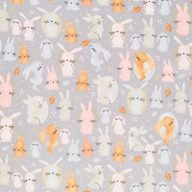 Comfy Flannel® - Sitting Bunnies Gray Yardage Primary Image